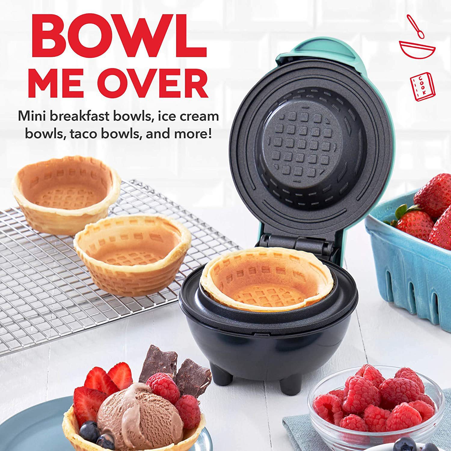 Mini Waffle Bowl Maker Electri - огляд і ціна Mini Waffle Maker Machine