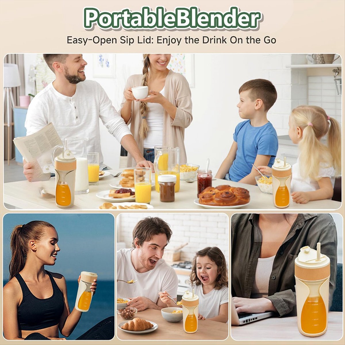 Portable Blender Cup 450ml Mul - огляд і ціна Portable Blender Usb Rechargeable